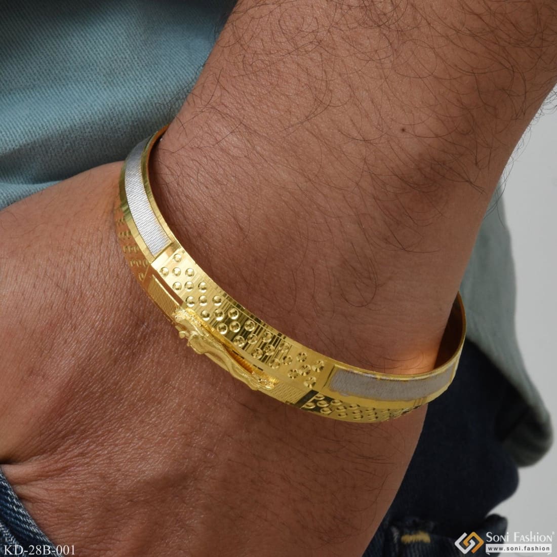 Gents gold kada latest on sale designs