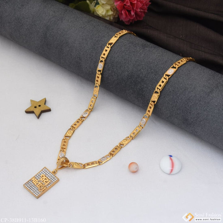 1 Gram Gold Plated Jay Mataji Best Quality Chain Pendant