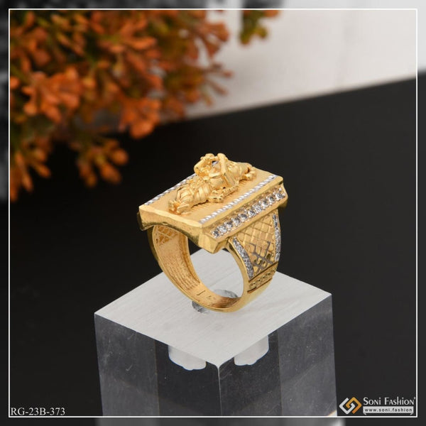 1 gram gold plated krishna with diamond delicate design ring