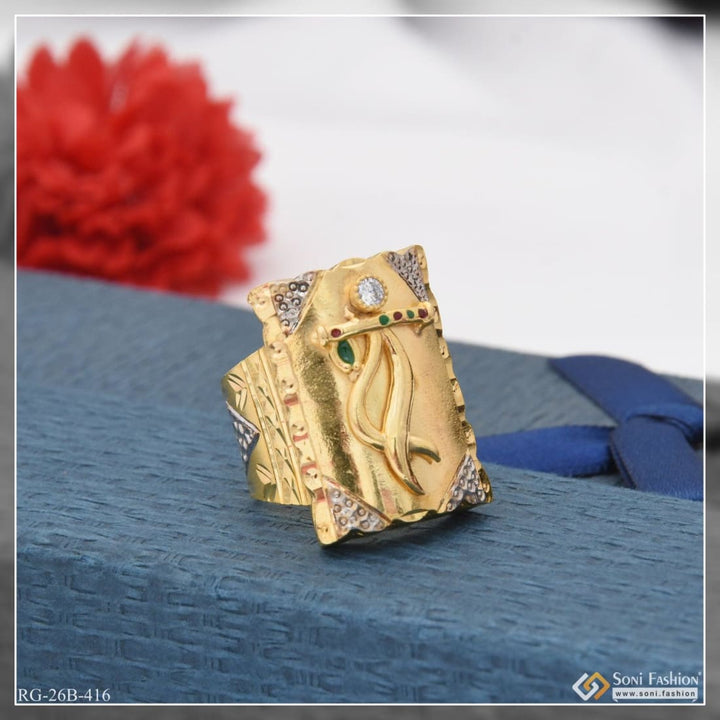 1 gram gold plated krishna with diamond fashionable design