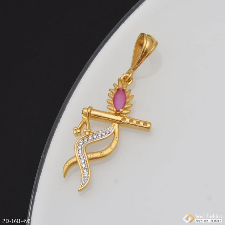 1 Gram Gold Plated Krishna With Diamond Funky Design