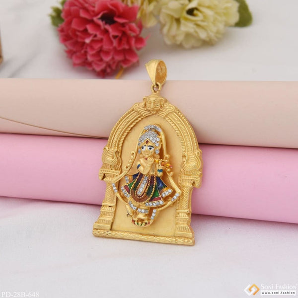 1 Gram Gold Plated Krishna With Diamond Gorgeous Design