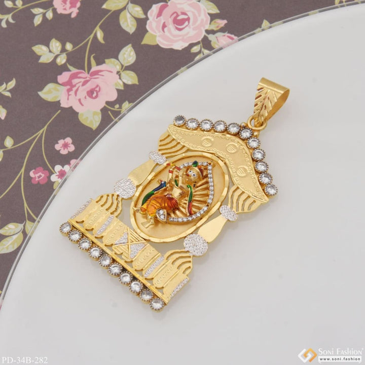 1 Gram Gold Plated Krishna Etched Design High-quality