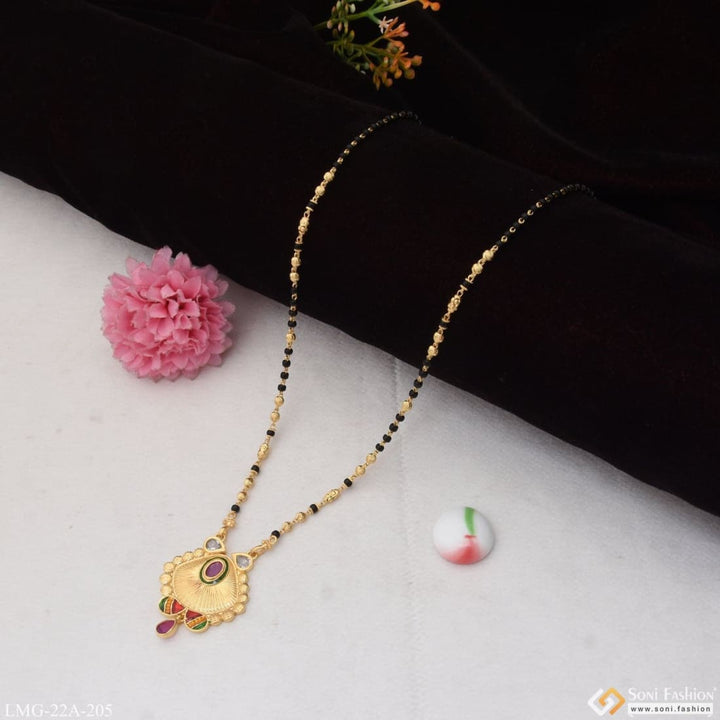 1 Gram Gold Plated Latest Design Unique Mangalsutra For