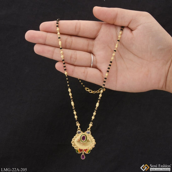 1 Gram Gold Plated Latest Design Unique Mangalsutra For