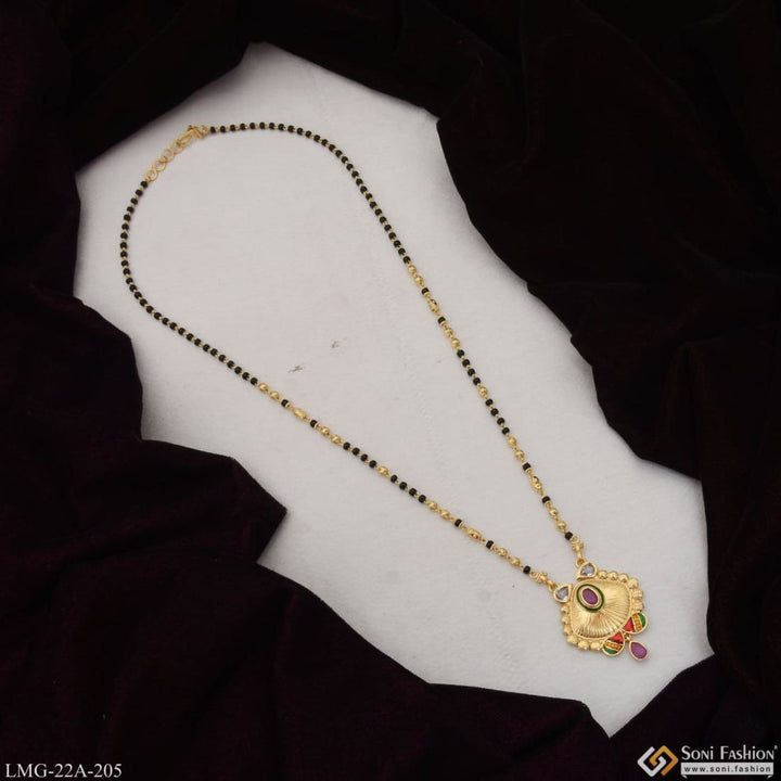 1 Gram Gold Plated Latest Design Unique Mangalsutra For