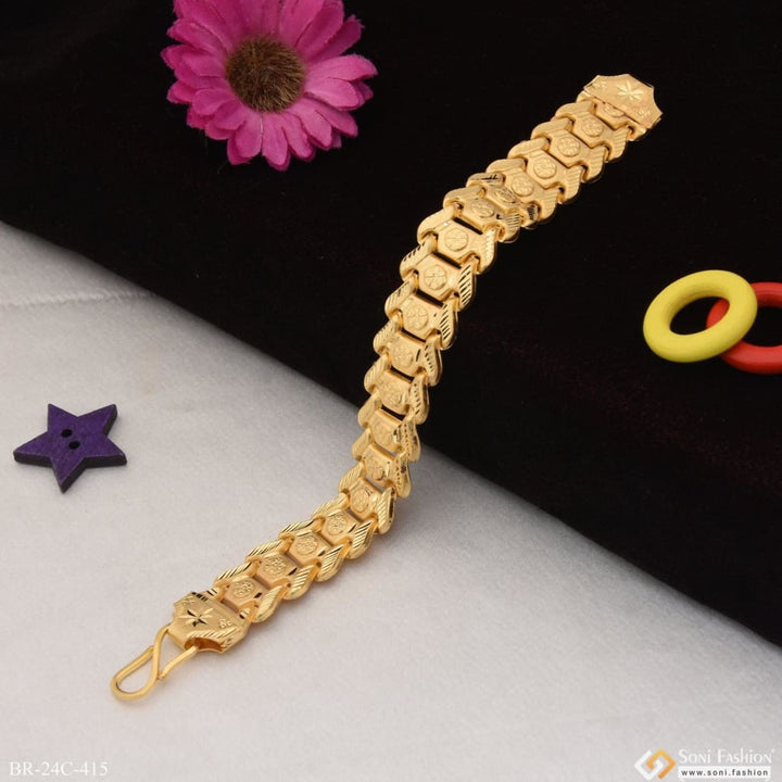 1 gram gold plated line bahubali gorgeous design bracelet