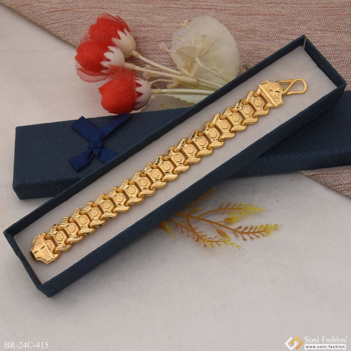 1 gram gold plated line bahubali gorgeous design bracelet