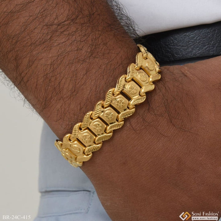 1 gram gold plated line bahubali gorgeous design bracelet