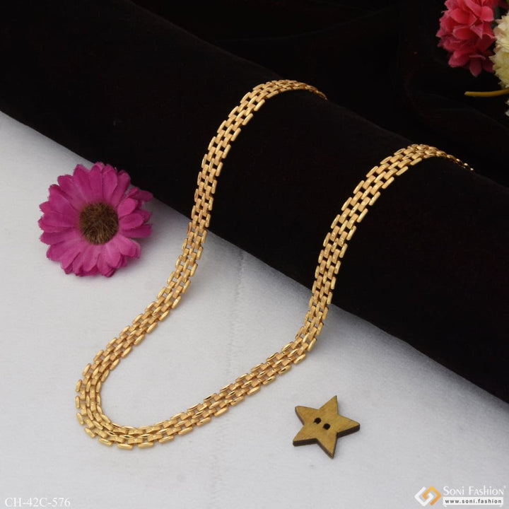 1 gram gold plated lines best quality elegant design chain