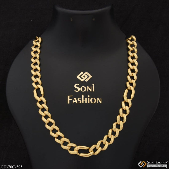 1 gram gold plated link with diamond glamorous design chain