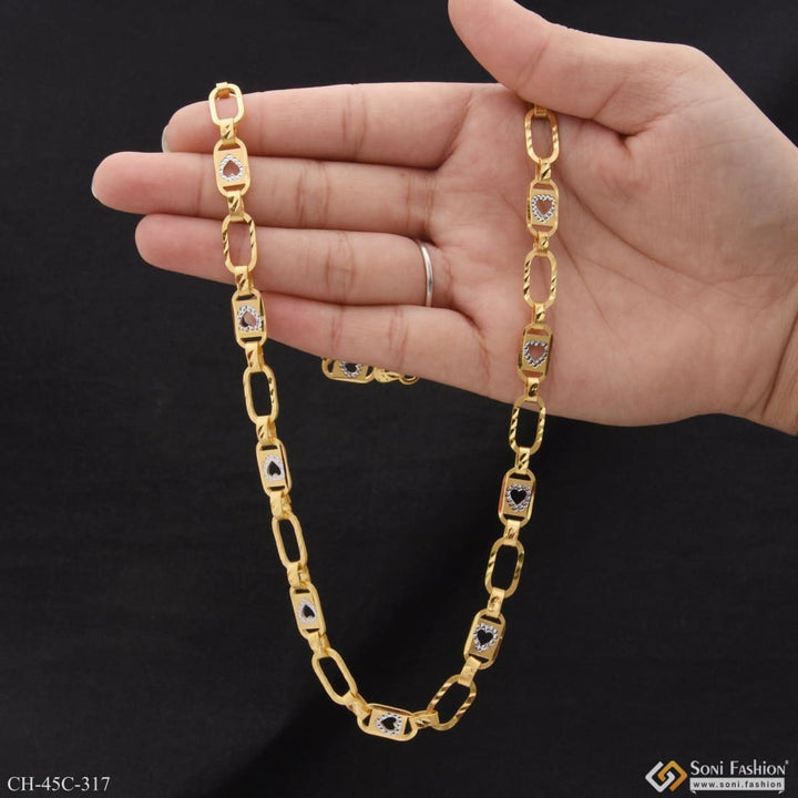 1 Gram Gold Plated Link Nawabi Finely Detailed Design Chain