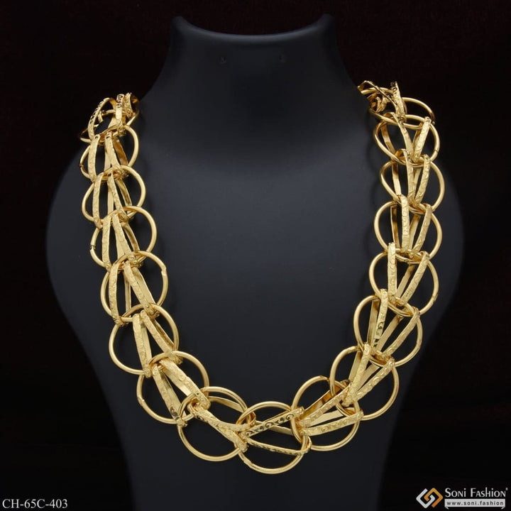 1 Gram Gold Plated Big Linked Attention-getting Design