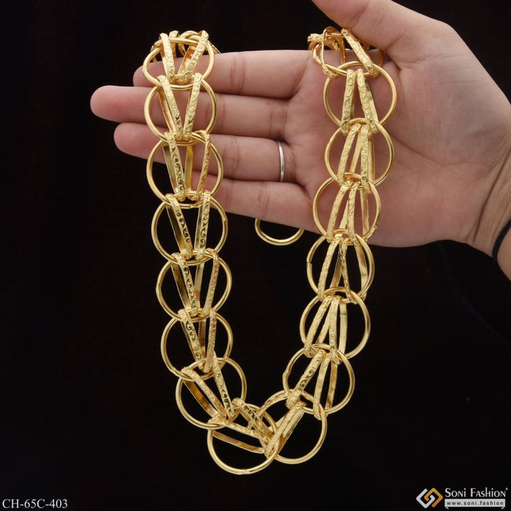 1 Gram Gold Plated Big Linked Attention-getting Design