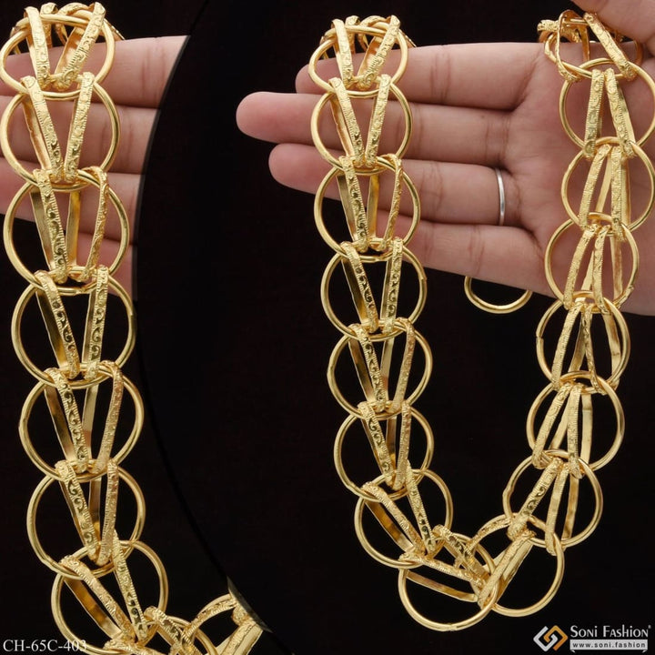 1 Gram Gold Plated Big Linked Attention-getting Design