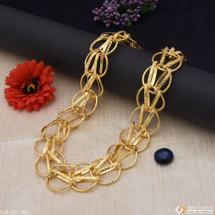 1 Gram Gold Plated Big Linked Attention-getting Design