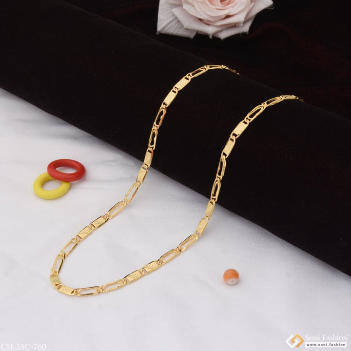 1 gram gold plated linked nawabi extraordinary design chain