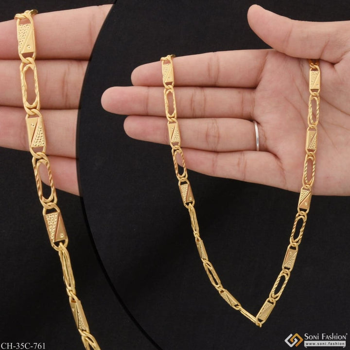 1 gram gold plated linked nawabi hand-crafted design chain