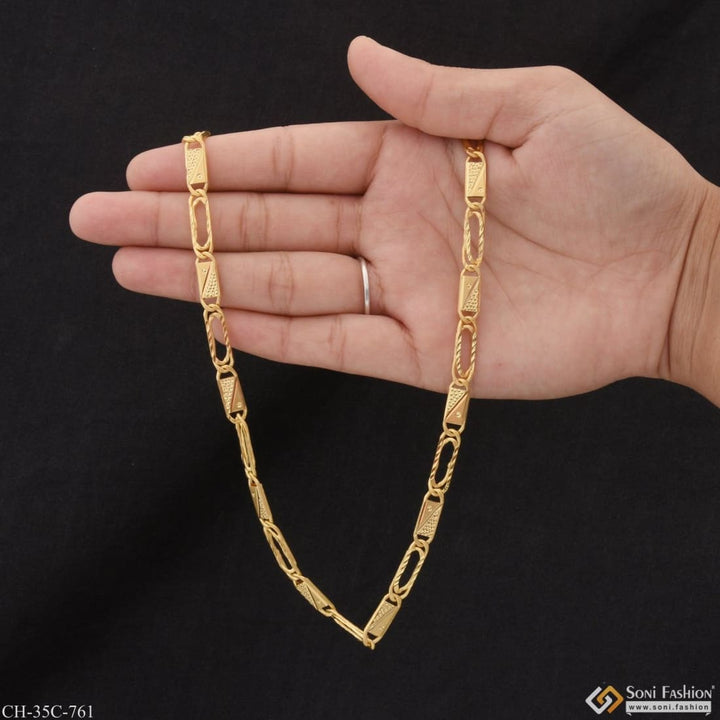 1 gram gold plated linked nawabi hand-crafted design chain