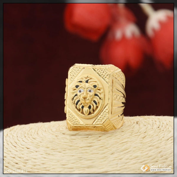 1 Gram Gold Plated Lion Best Quality Attractive Design Ring