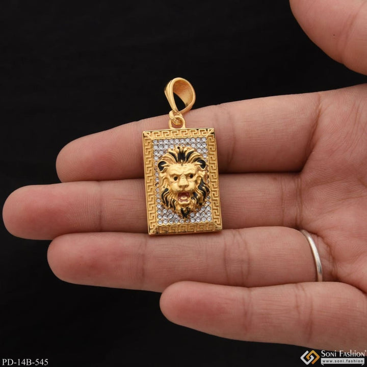 1 Gram Gold Plated Lion With Diamond Funky Design Pendant