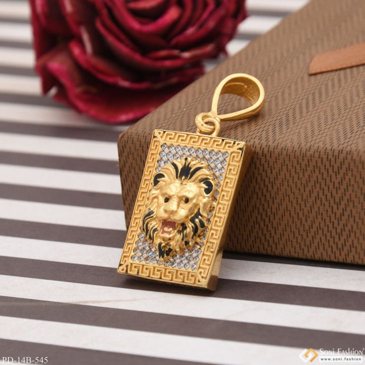 1 Gram Gold Plated Lion With Diamond Funky Design Pendant