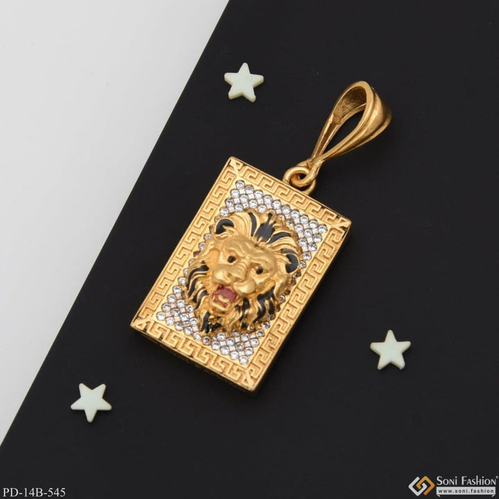 1 Gram Gold Plated Lion With Diamond Funky Design Pendant