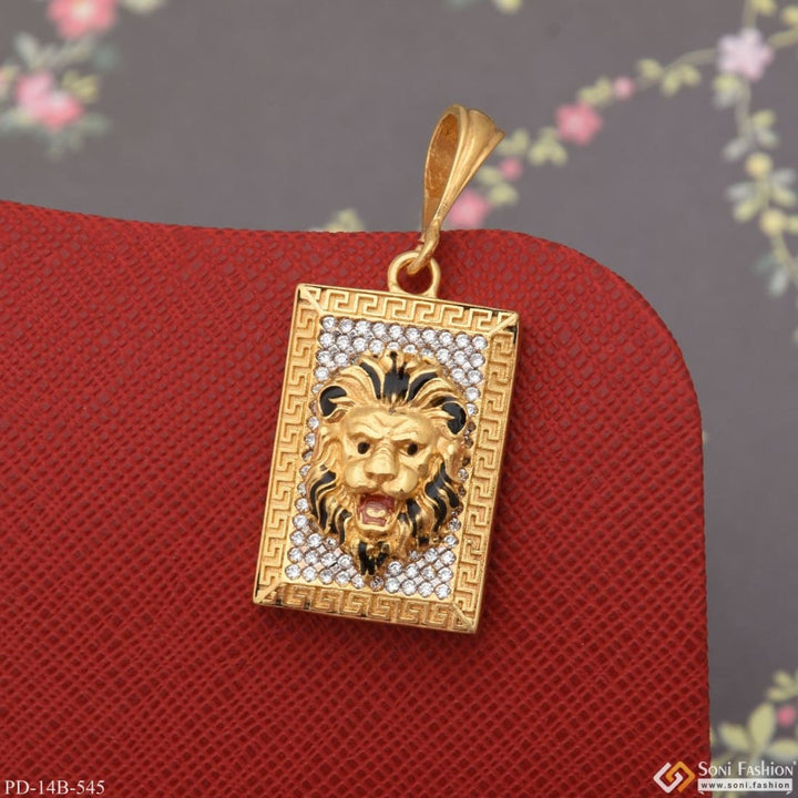 1 Gram Gold Plated Lion With Diamond Funky Design Pendant