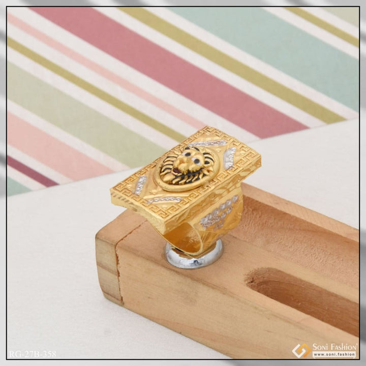 1 gram gold plated lion distinctive design best quality ring