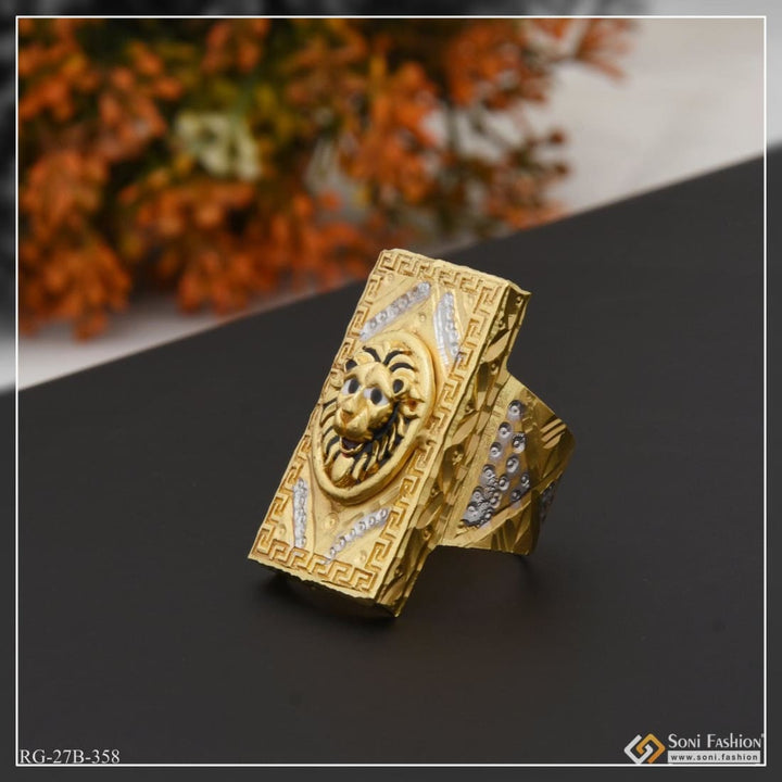 1 gram gold plated lion distinctive design best quality ring