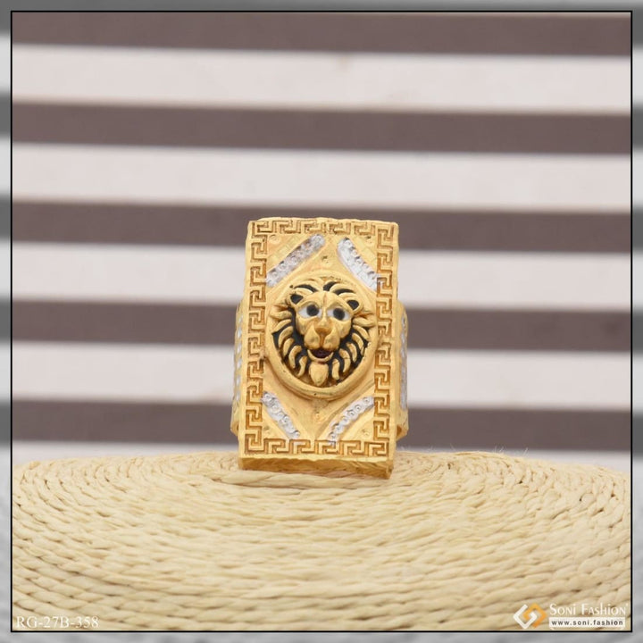 1 gram gold plated lion distinctive design best quality ring