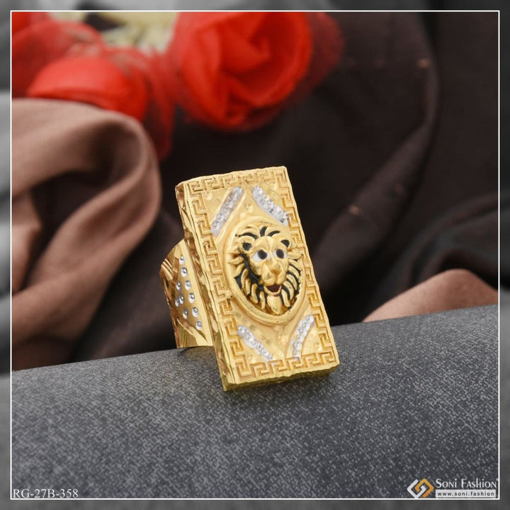 1 gram gold plated lion distinctive design best quality ring