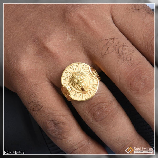 1 gram gold plated lion distinctive design best quality ring