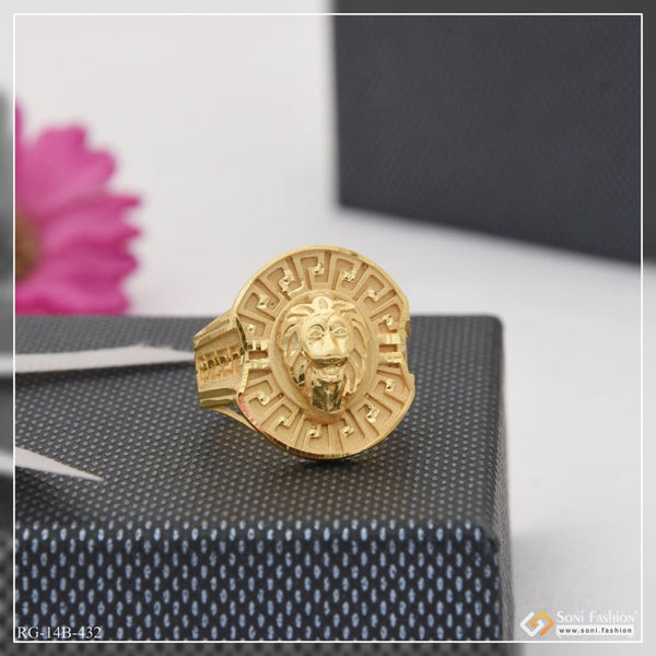 1 gram gold plated lion distinctive design best quality ring