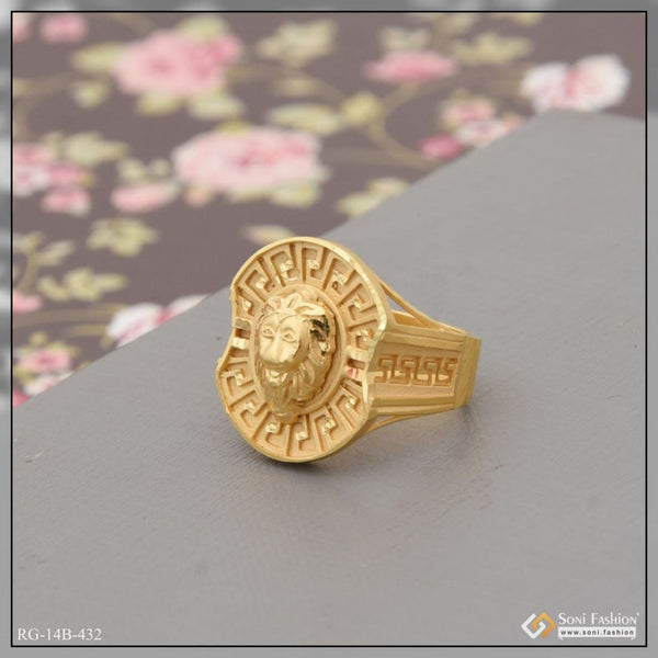 1 gram gold plated lion distinctive design best quality ring