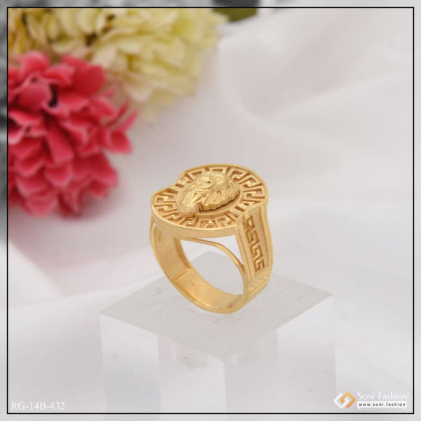 1 gram gold plated lion distinctive design best quality ring