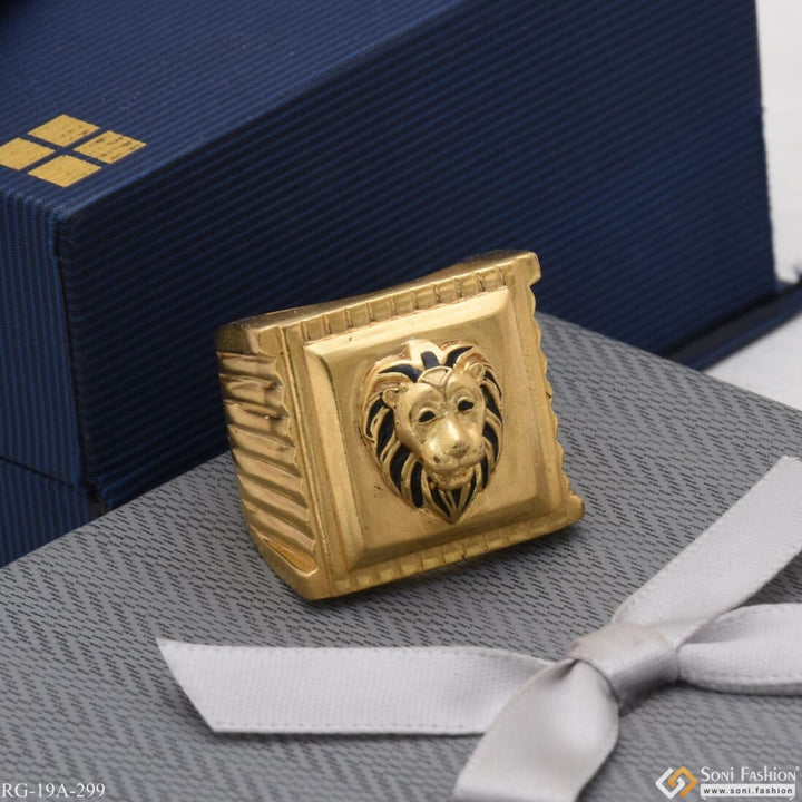 1 Gram Gold Plated Lion Face Attention-getting Design Ring