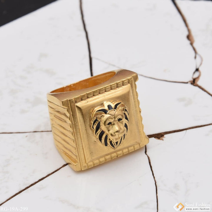 1 Gram Gold Plated Lion Face Attention-getting Design Ring