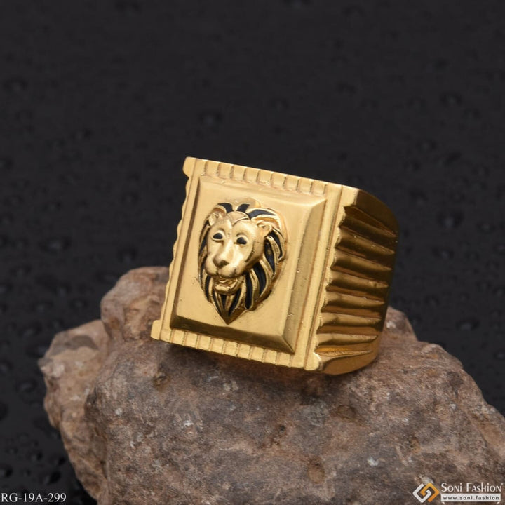 1 Gram Gold Plated Lion Face Attention-getting Design Ring