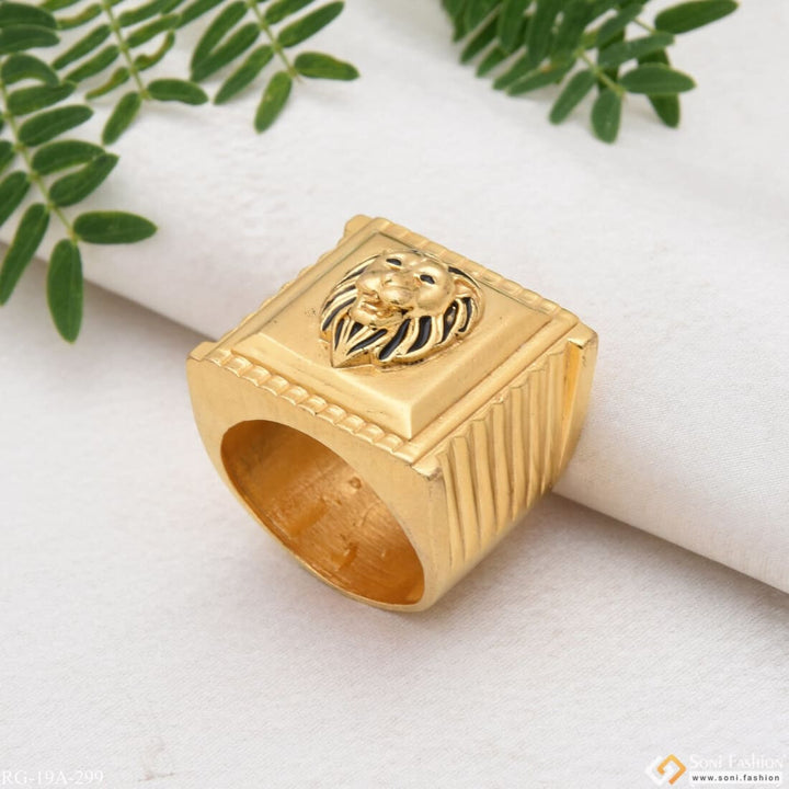 1 Gram Gold Plated Lion Face Attention-getting Design Ring