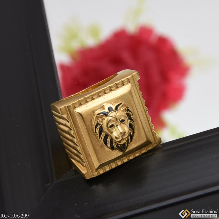 1 Gram Gold Plated Lion Face Attention-getting Design Ring