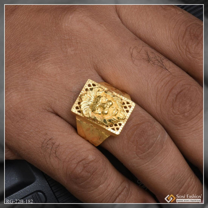 1 Gram Gold Plated Lion Superior Quality Sparkling Design