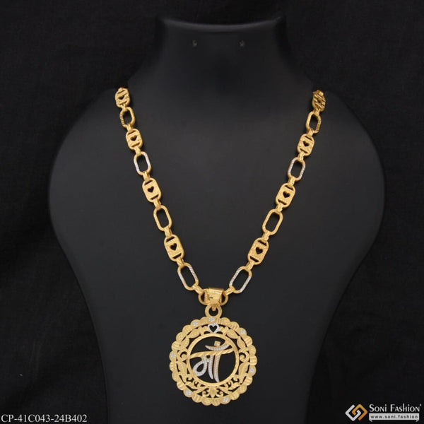 1 Gram Gold Plated Maa Artisanal Design Chain Pendant Combo