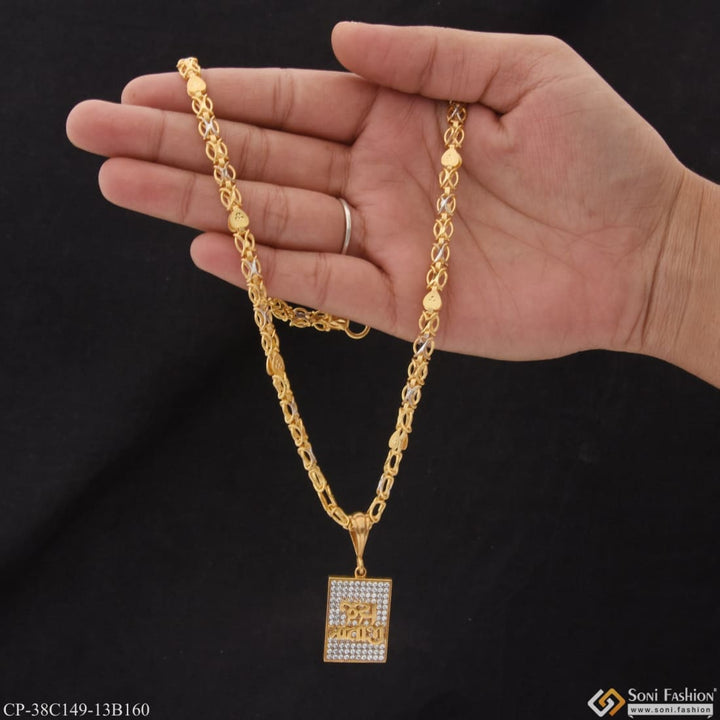 1 gram gold plated jay mataji best quality chain pendant