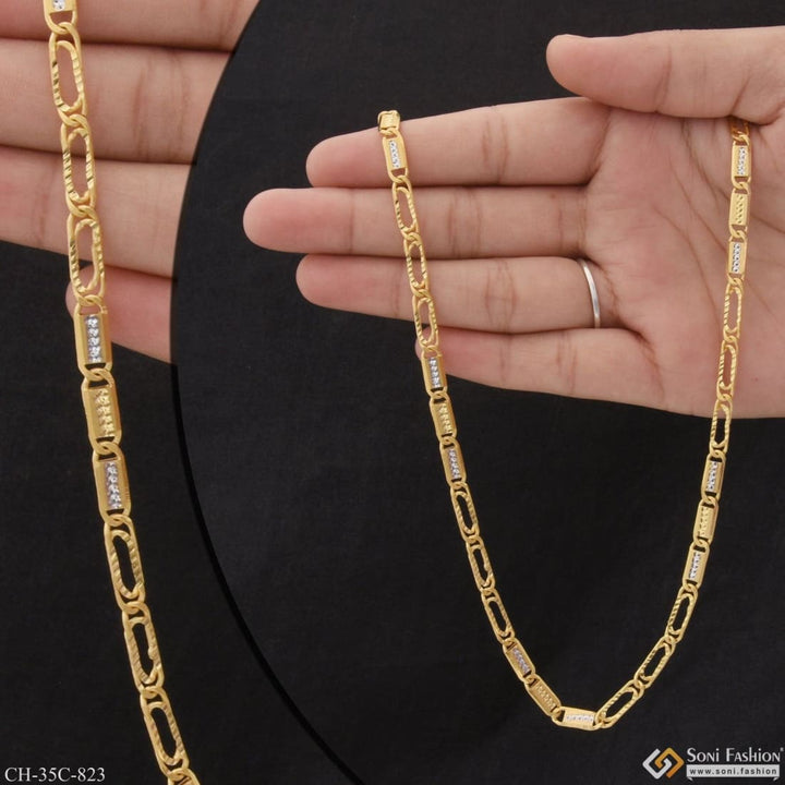 1 gram gold plated nawabi best quality elegant design chain