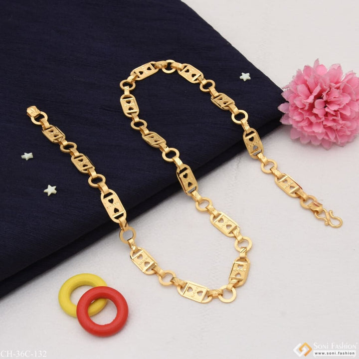 Gold plated bracelet with heart and star charms from 1 Gram Gold Plated Nawabi Dainty Design.