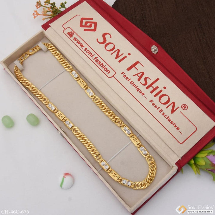 1 gram gold plated nawabi dainty design best quality chain