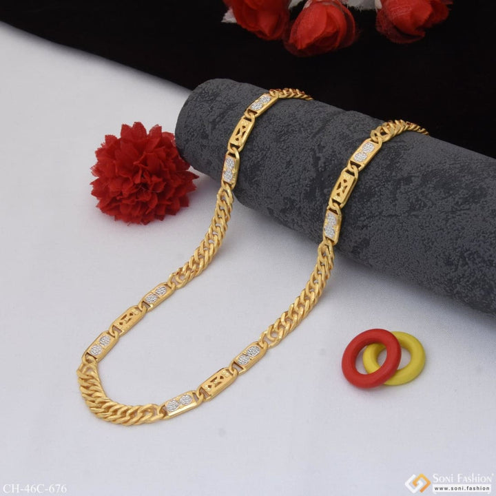 1 gram gold plated nawabi dainty design best quality chain