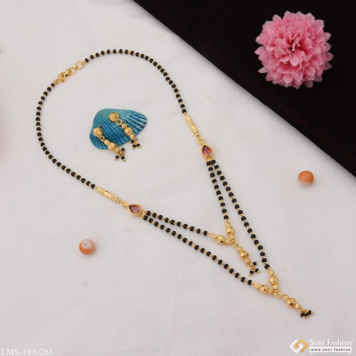 1 Gram Gold Plated New Style Finely Detailed Mangalsutra