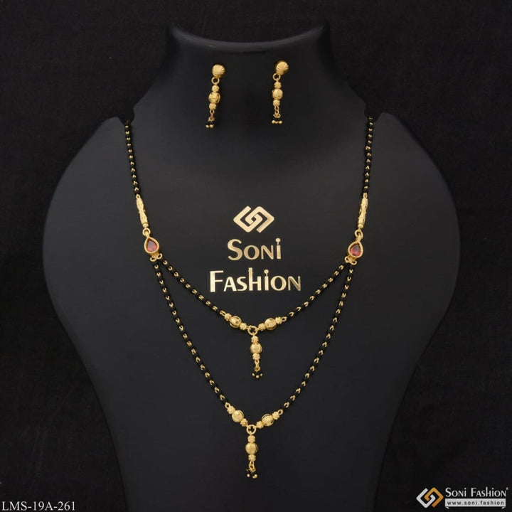 1 Gram Gold Plated New Style Finely Detailed Mangalsutra